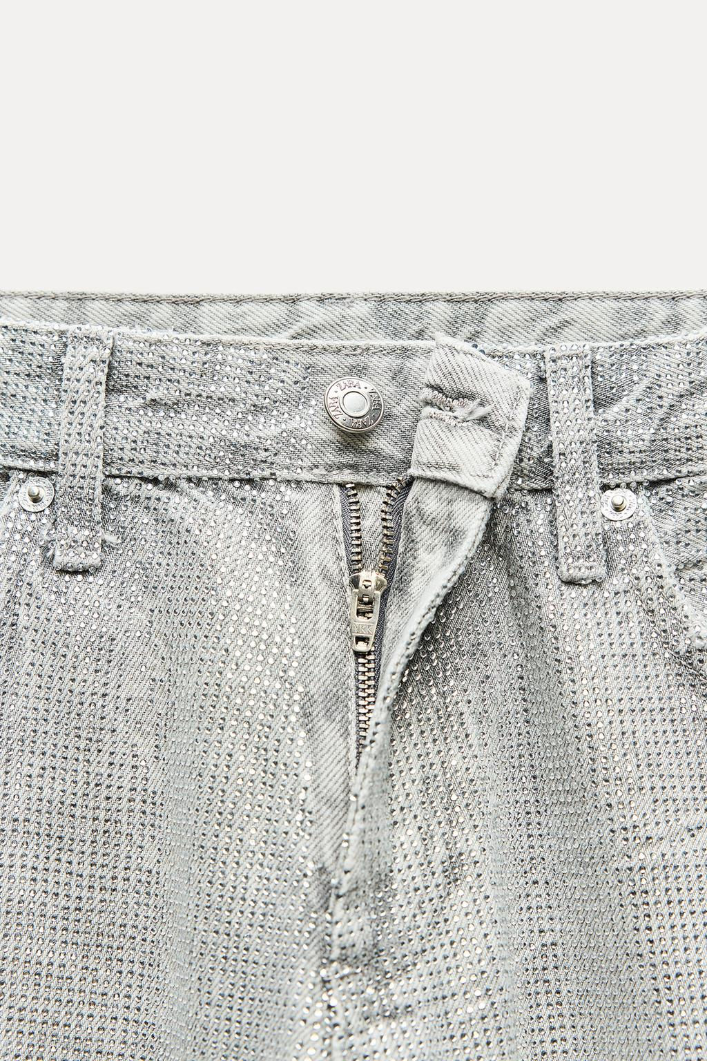 JEANS TRF WIDE LEG BRILLOS MID-WAIST - Zara фото 9