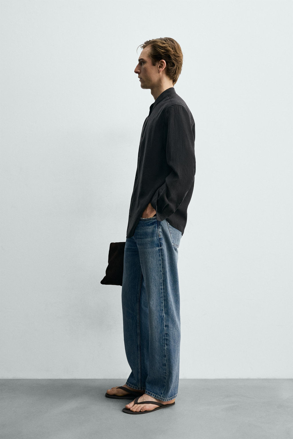 CAMISA FLUIDA CUELLO TIRA / Negro - Zara фото 4