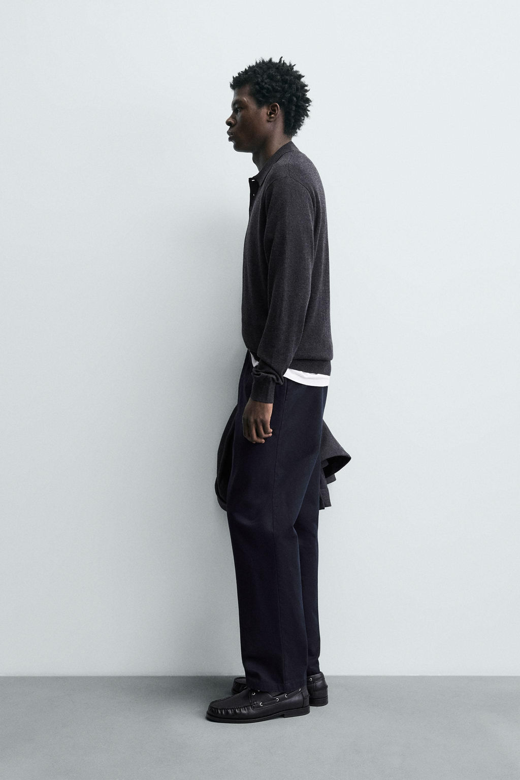 WOOL/SILK KNIT POLO SHIRT - Zara фото 4