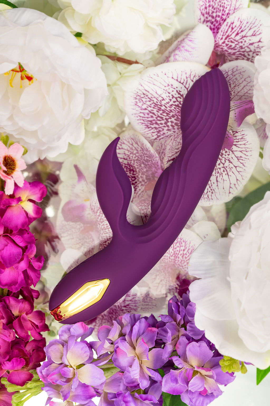 Вибратор с клиторальным стимулятором LEroina Octar, силикон, фиолетовый, 24,5 см