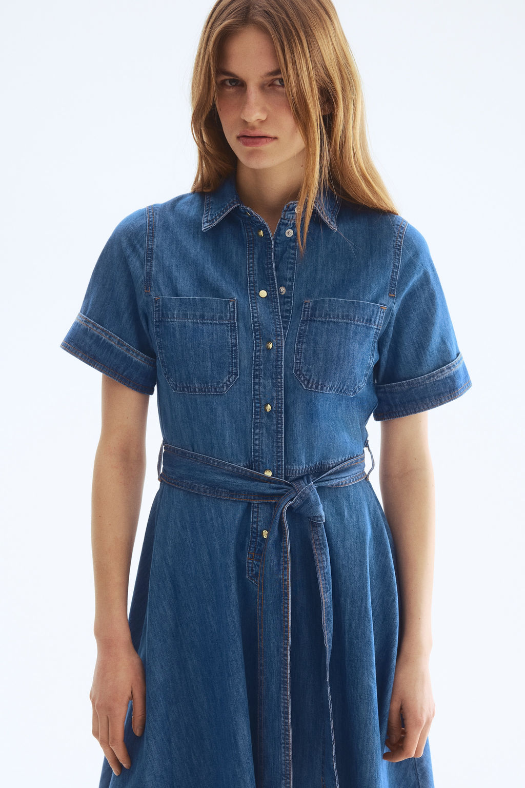 Vestido camisero en denim - H&m фото 4