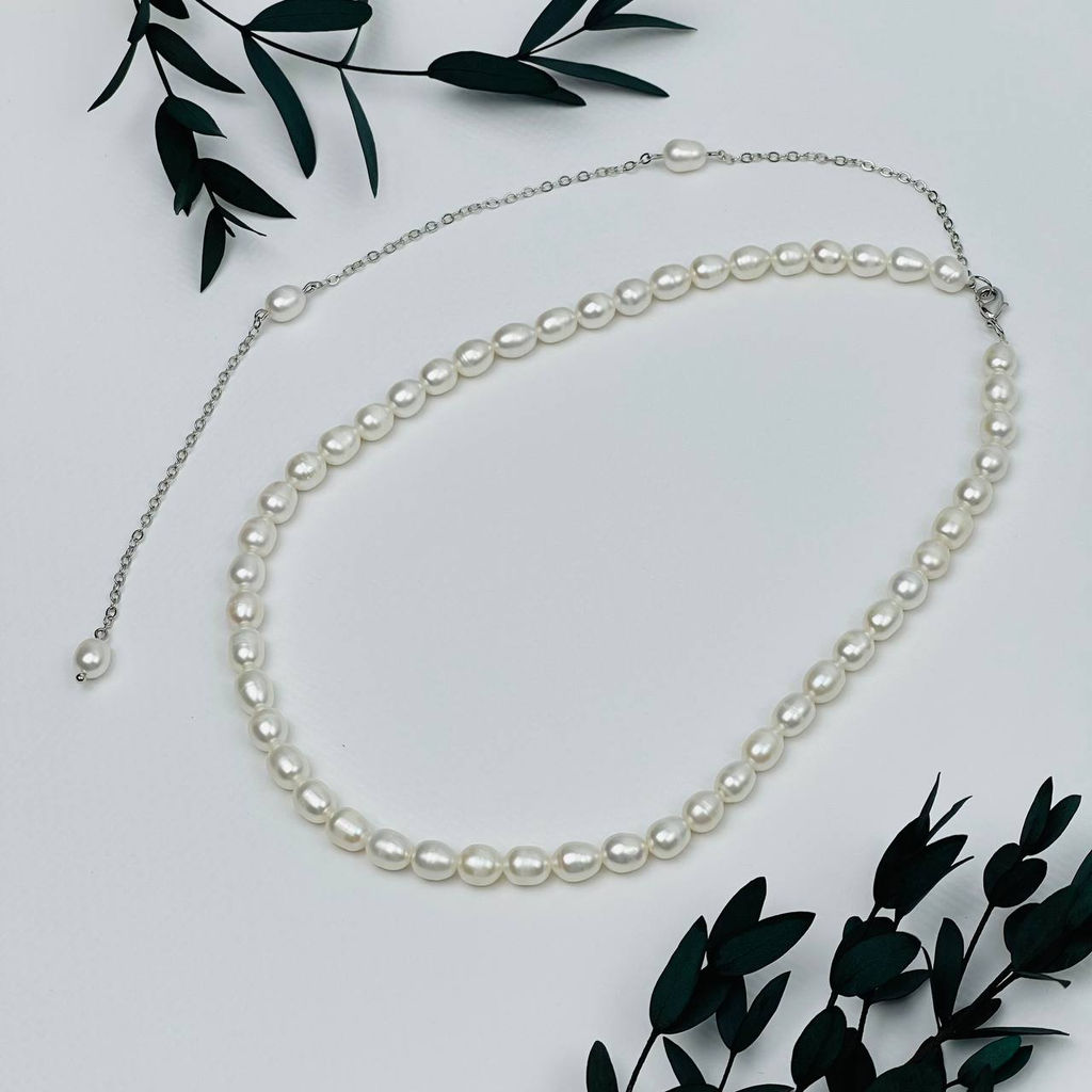 Колье из Жемчуга с цепочкой на спине 43 см +