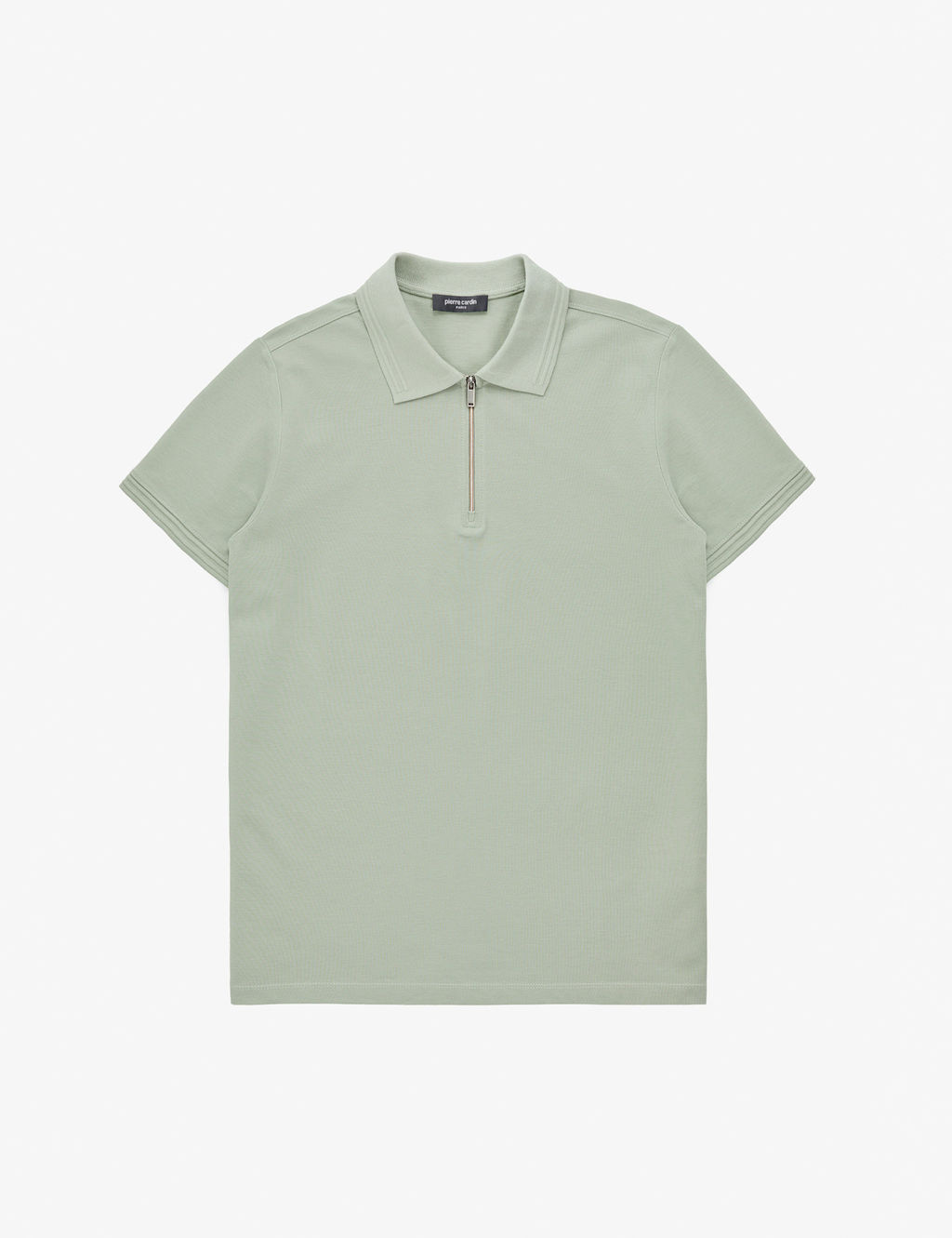 _a_la Slim Fit %100 Pamuk K_vr_lmaz Fermuarl_ Polo Yaka Basic Ti__rt