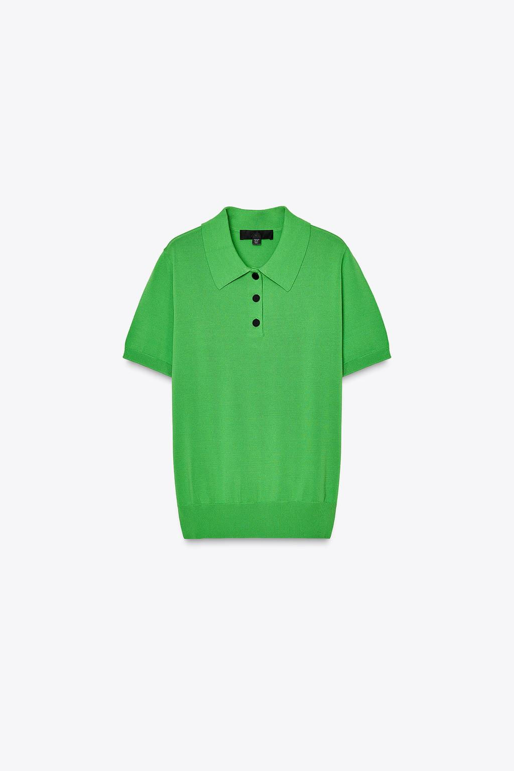 SHORT SLEEVE KNIT POLO TOP - Zara фото 6