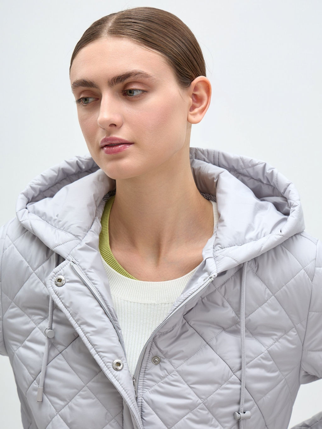 Conso/SM 240104 - light grey Утепленное полупальто