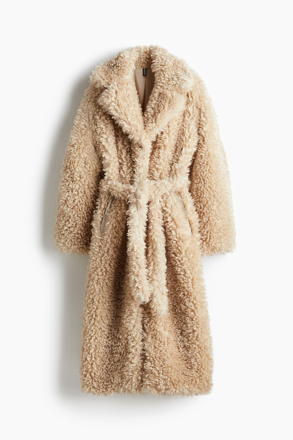 Abrigo de borreguito con cinturon de anudar - H&m фото 4