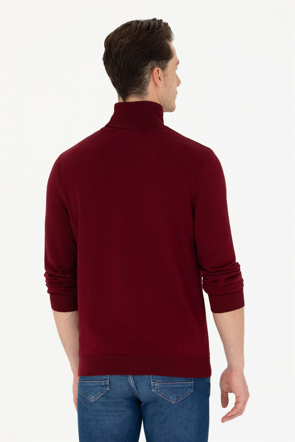 U. S. Polo Assn Мужской бордово-красный базовый свитер - U.s. polo assn фото 12