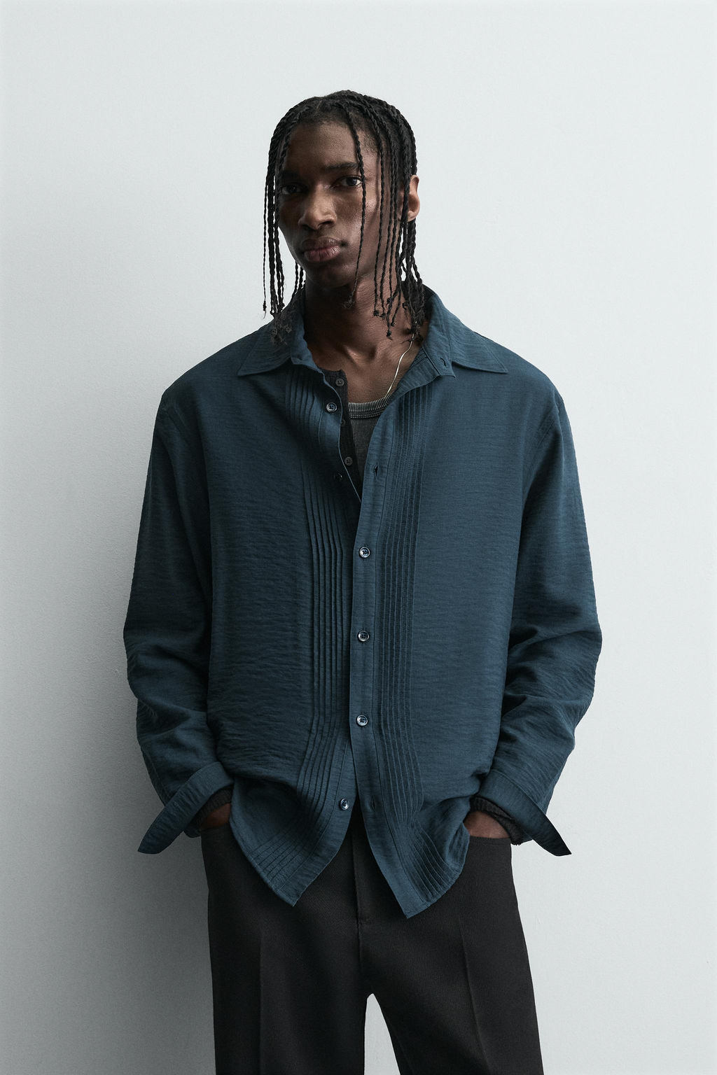 FLOWING SHIRT WITH PINTUCKS - Zara фото 2