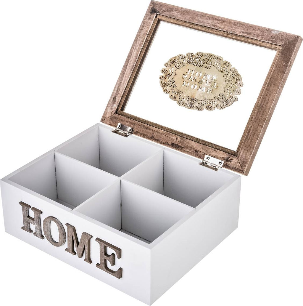 ШКАТУЛКА ДЛЯ ЧАЯ С 4 СЕКЦИЯМИ КОЛЛЕКЦИЯ HOME 20*17*8 СМ - Lefard фото 3