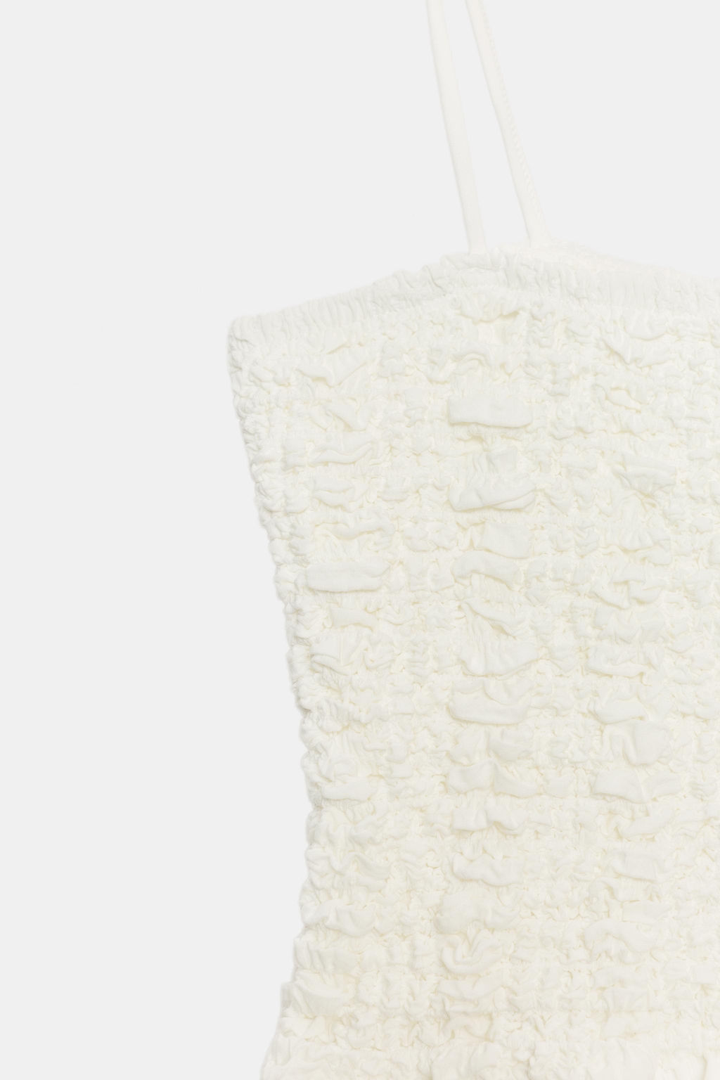 TOP NIDO DE ABEJA PEPLUM / Blanco