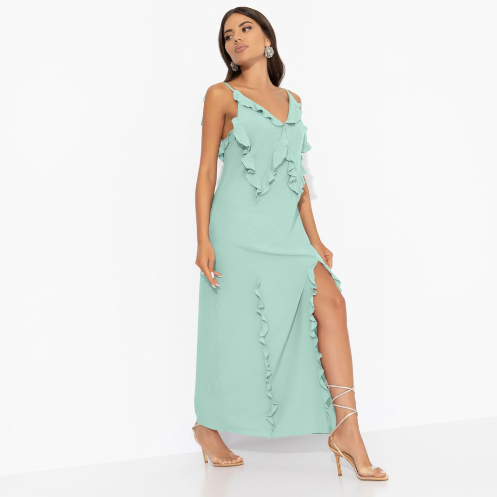 Платье с разрезом, Хорошо быть мной (мята) - Charutti фото 4