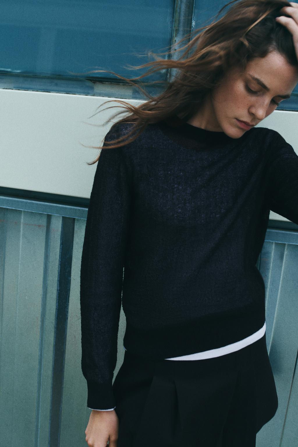 FINE KNIT SEMI-SHEER SWEATER - Zara фото 2