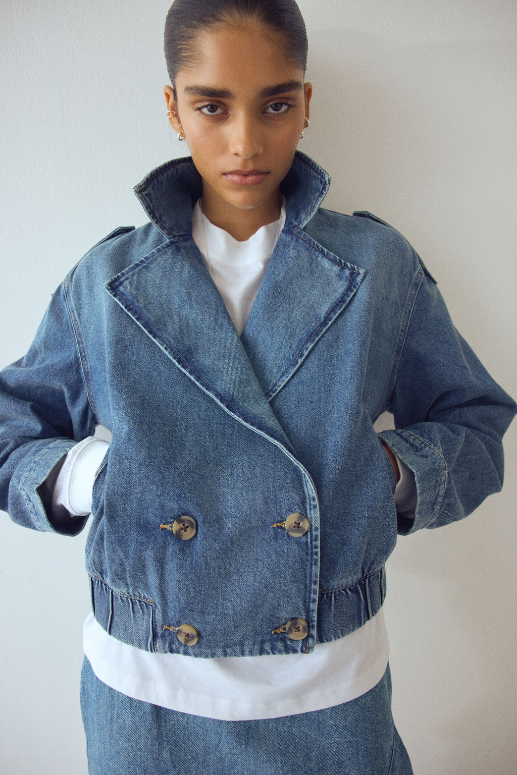 Chaqueta denim cruzada - H&m фото 3