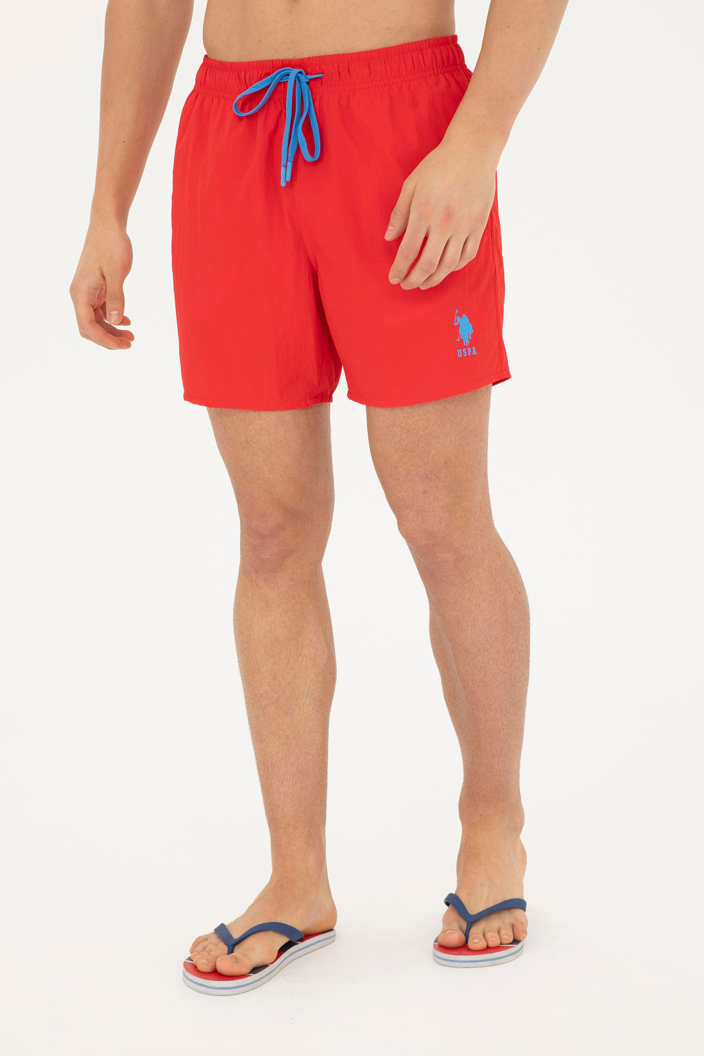 Мужские красные шорты для плавания - U.s. polo assn фото 2