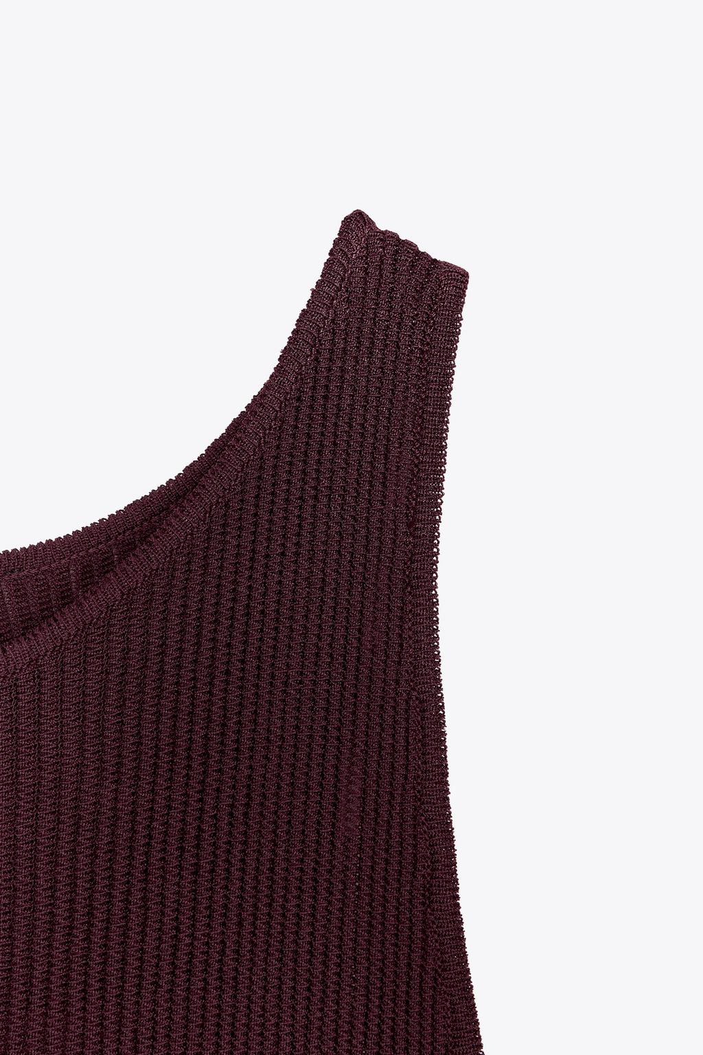 RIB KNIT LONG DRESS - Zara фото 10