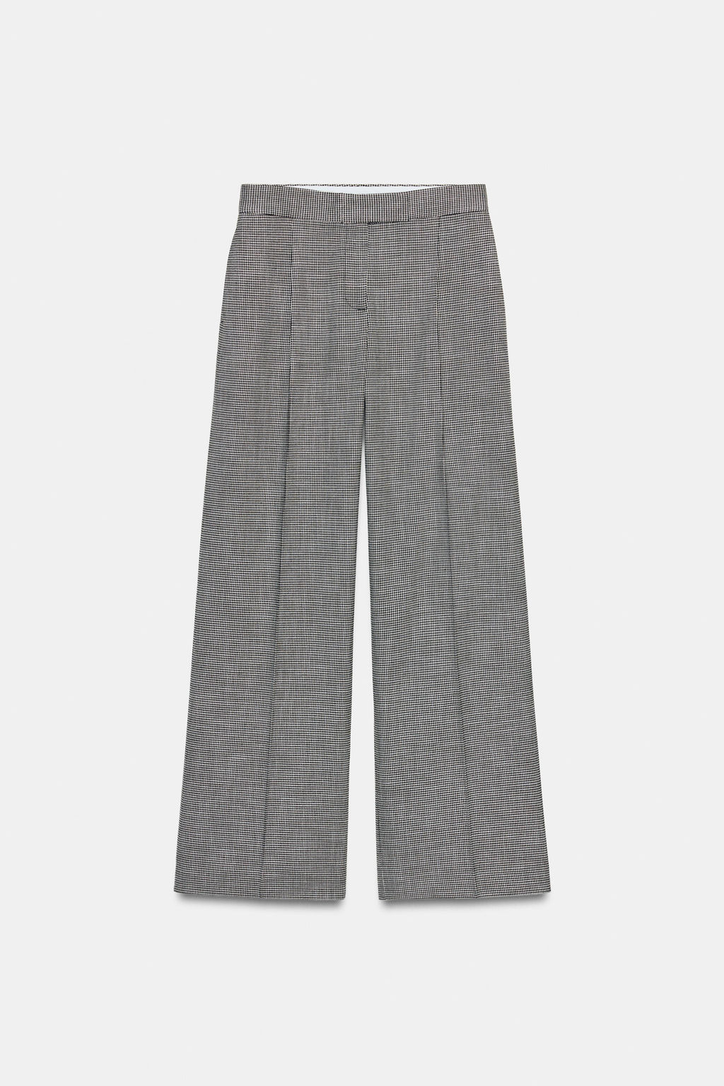 WIDE-LEG HOUNDSTOOTH TROUSERS - Zara фото 22