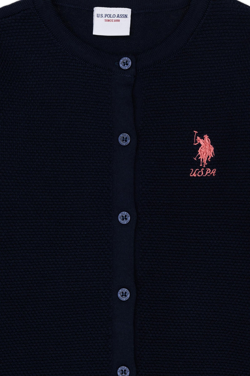 Темно-синий трикотажный кардиган для девочки - U.s. polo assn фото 9
