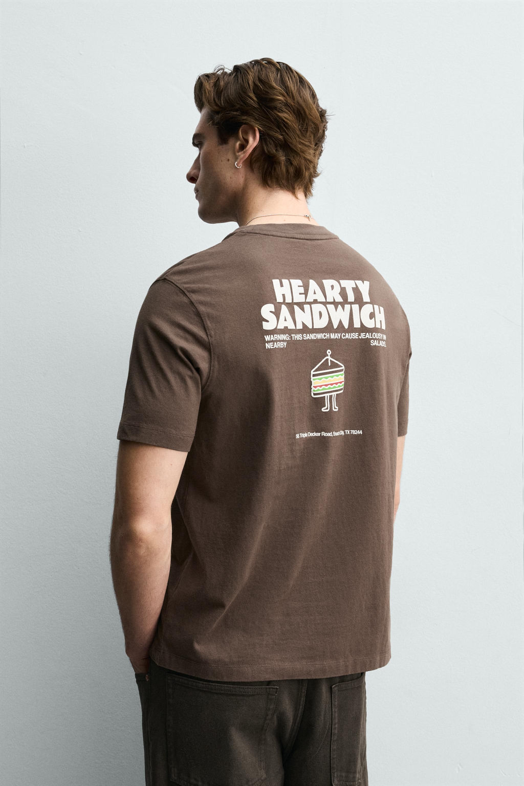 CAMISETA BORDADO S?NDWICH / Marr?n claro - Zara фото 11