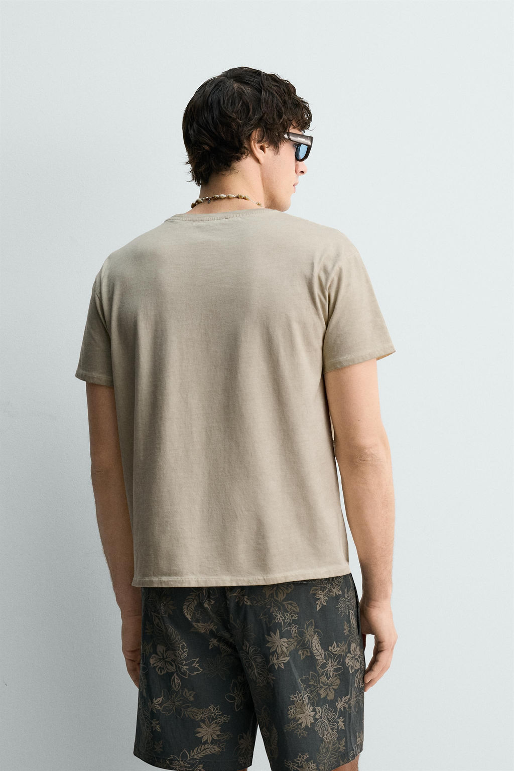 CAMISETA ESTAMPADO TEXTO EFECTO VINTAGE / Beige