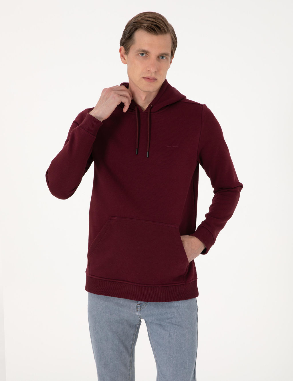 Bordo 2 _plik Regular Fit __i Polarl_ Kap__onlu Basic Sweatshirt