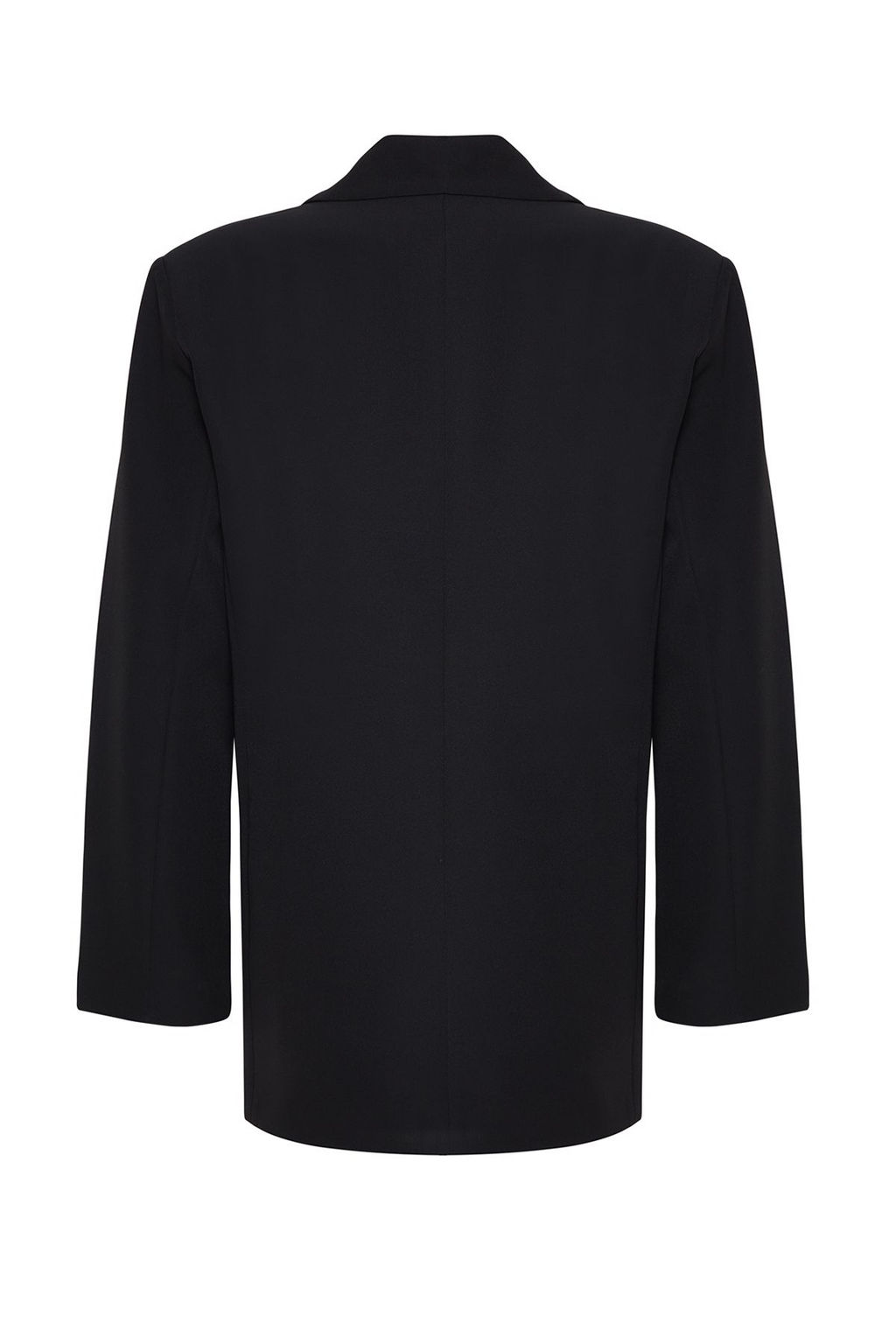 TRENDYOLMILLA Siyah Oversize Kalp Dugmeli Dokuma Blazer Ceket TWOAW25BC00003  фото 7