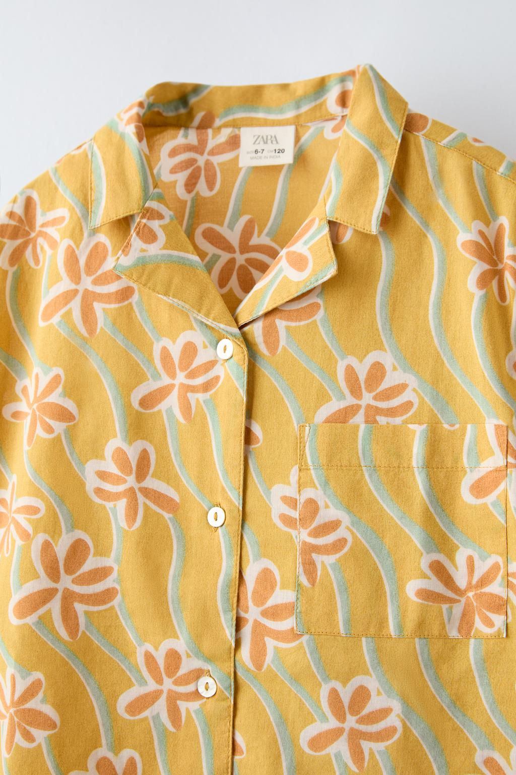 6-14 YAS/ DUGMELI CICEKLI PIJAMA TAKIMI - Zara фото 6