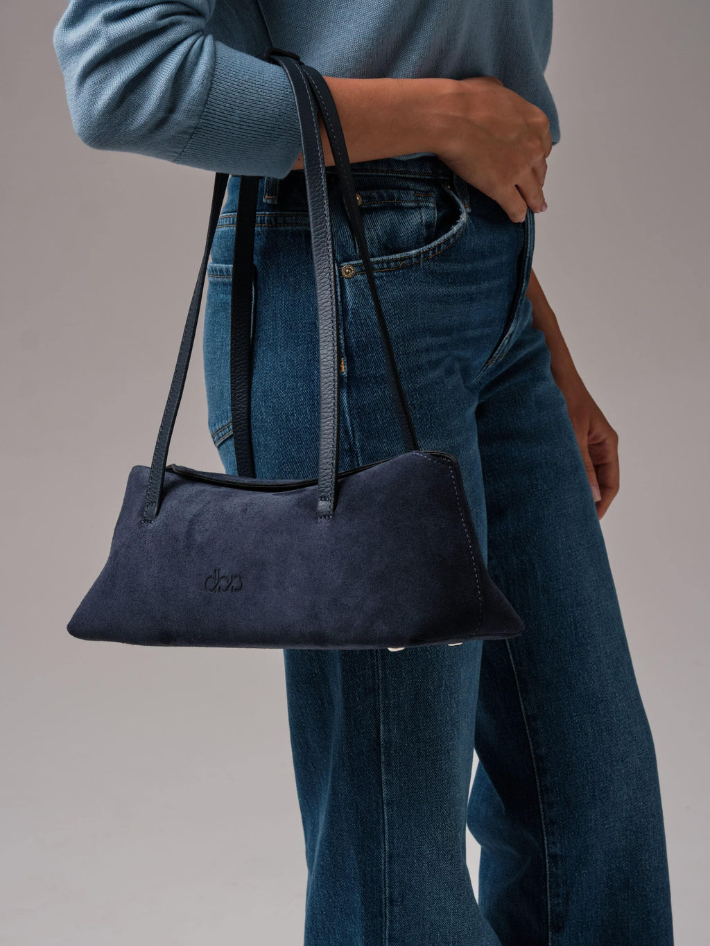 Замшевая сумка Raduy DBR 31127 насыщенно-синий  фото 4