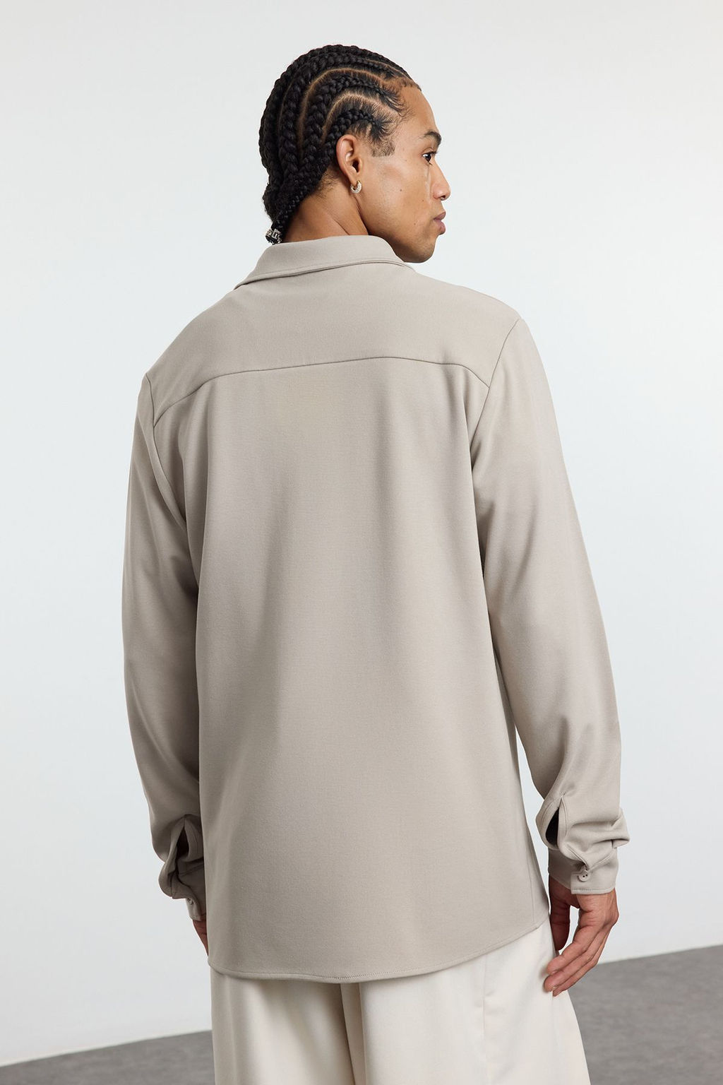 TRENDYOL MAN Tas Regular Rahat Esnek Orme Kumasl? K?sl?k Gomlek TMNAW25GO00032 - Trendyolmilla фото 5