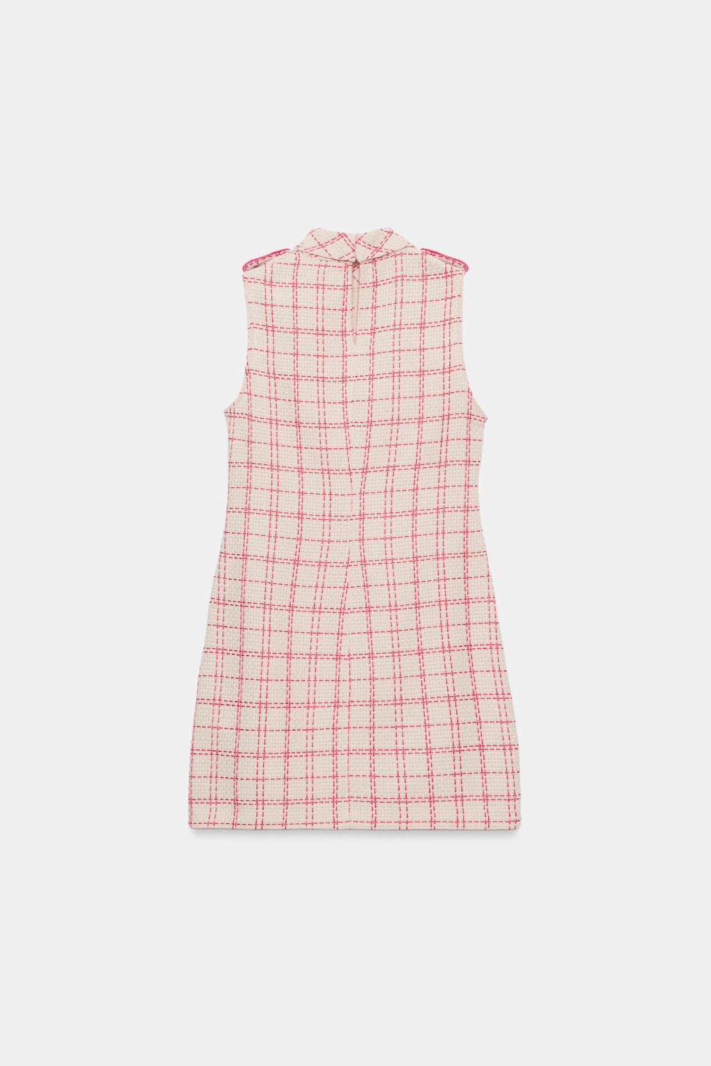 VESTIDO CORTO ESTRUCTURA / Blanco / Rosa - Zara фото 9