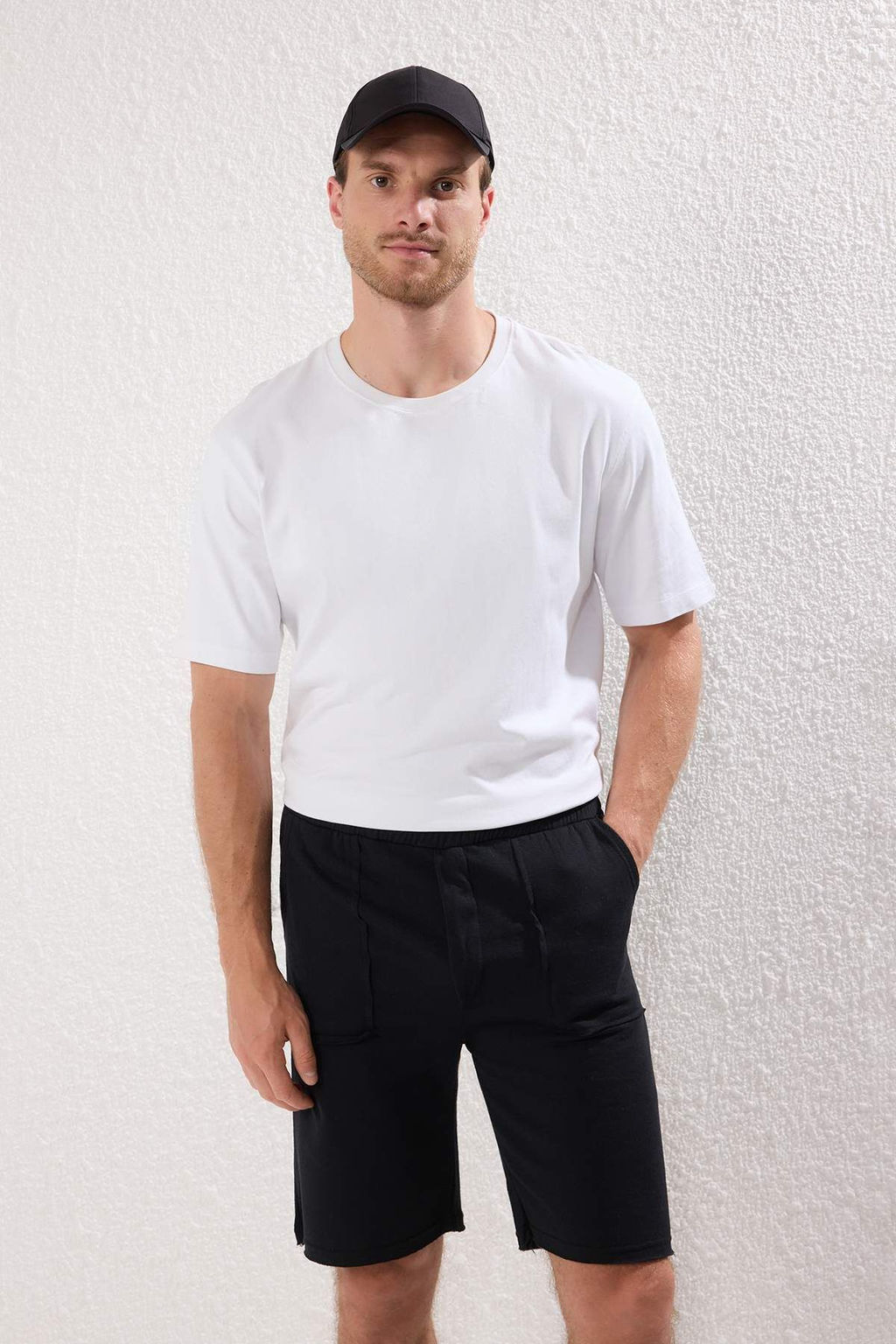 TRENDYOL MAN Gri Melanj-Siyah 2li Paket Regular/Normal Kesim Dikis Detayl? Kal?n Sort TMNSS25SR00053 - Trendyolmilla фото 2