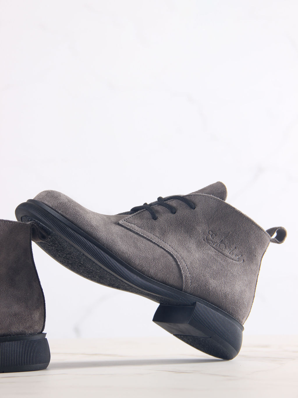 Ботинки 308.патрицияbl.Серый замок замша/байка