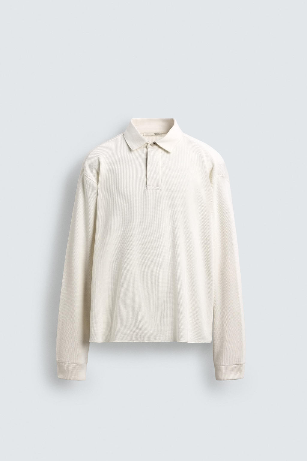 CONTRAST WAFFLE-KNIT RUGBY POLO SHIRT - Zara фото 15
