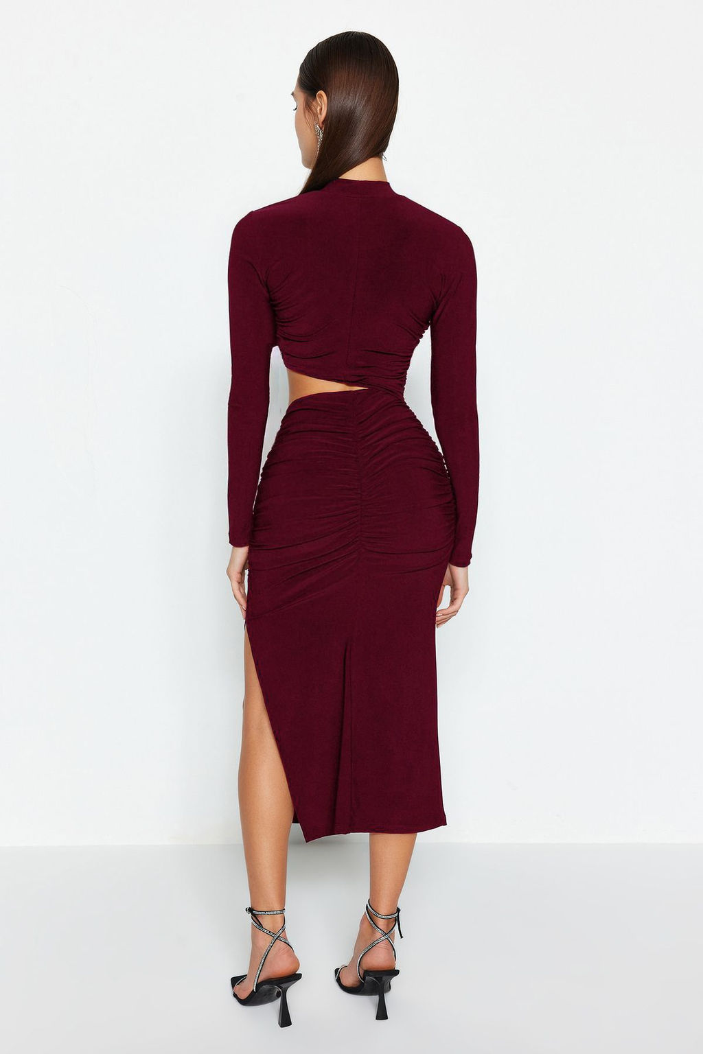 TRENDYOLMILLA Siyah Pencere /Cut Out Detayl? S?k Abiye Elbise TPRAW24EL00297 фото 16