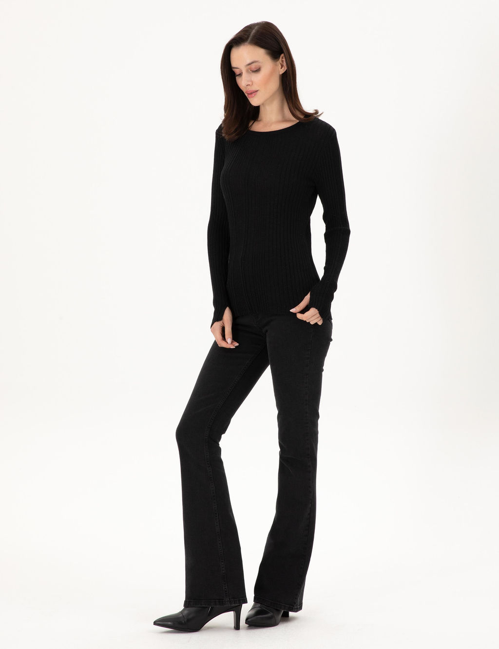 Siyah Slim Fit Kazak - Pierre cardin фото 4