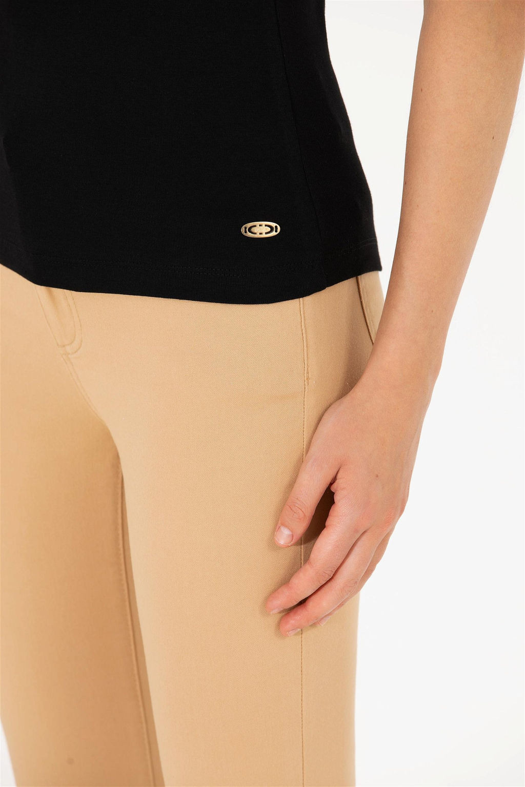 Женская черная футболка с круглым вырезом Basic - U.s. polo assn фото 14