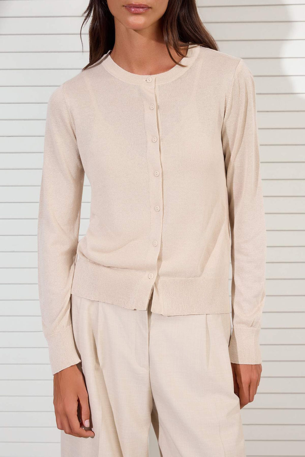 Bej 2li Yazl?k Ozel Iplik Dantel Detayl? Triko Bluz-H?rka TWOSS26HI00016 - Trendyolmilla фото 3