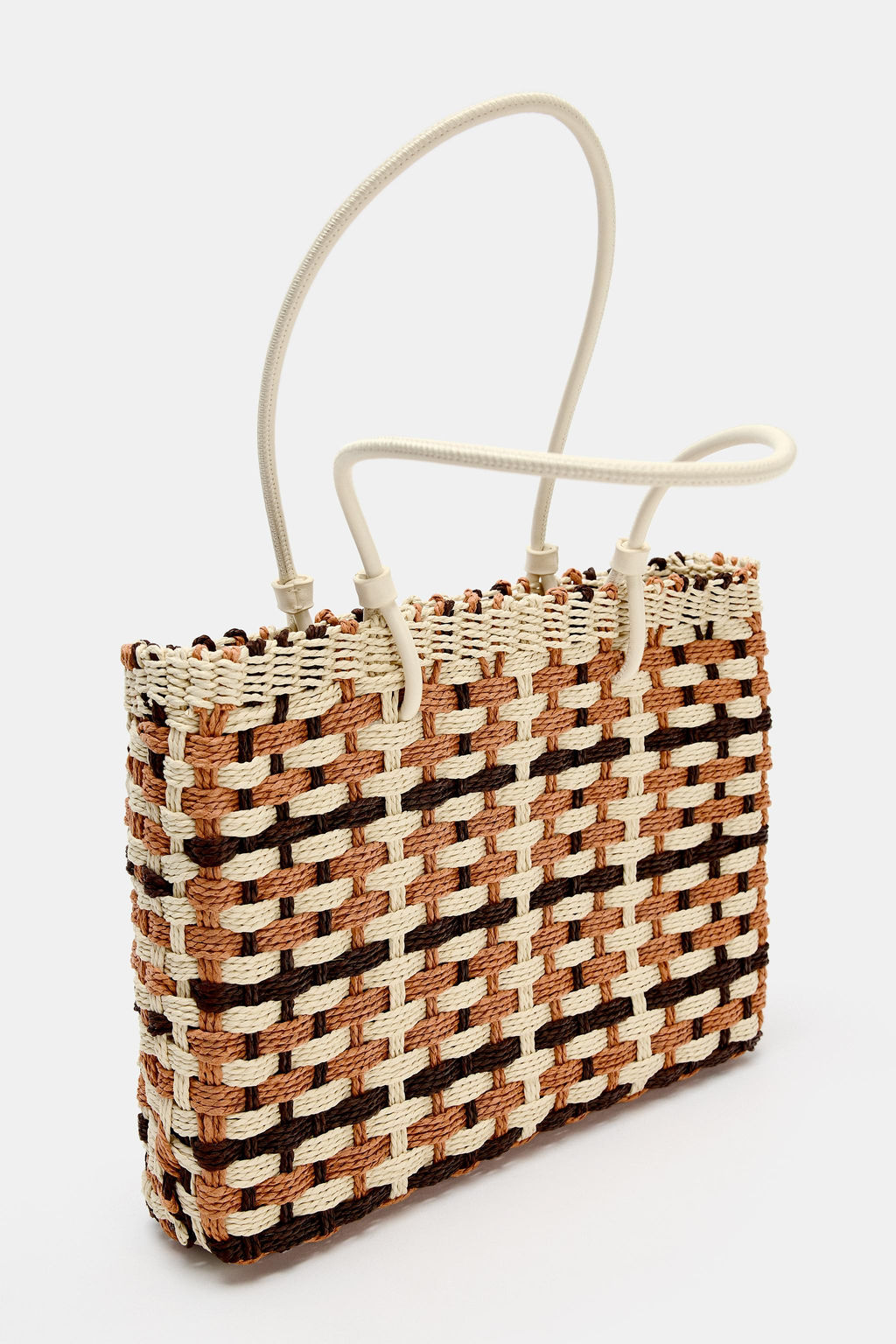 BOLSO MINI SHOPPER EFECTO TRENZADO / Marr?n - Zara фото 3
