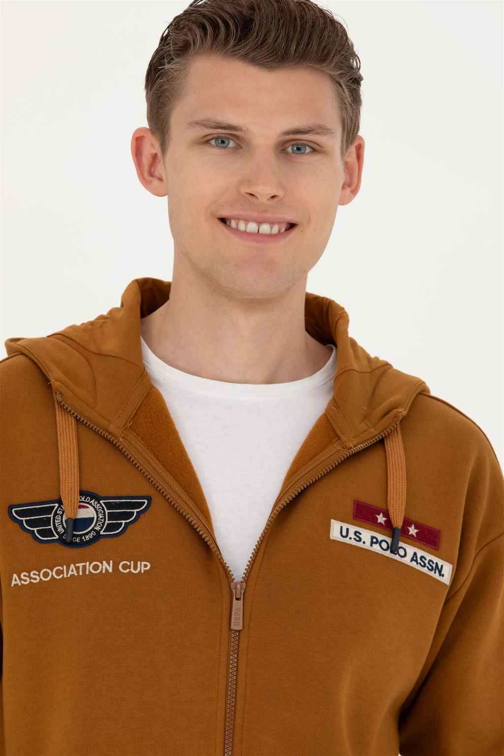 Мужской вязаный кардиган кокосового цвета - U.s. polo assn фото 2