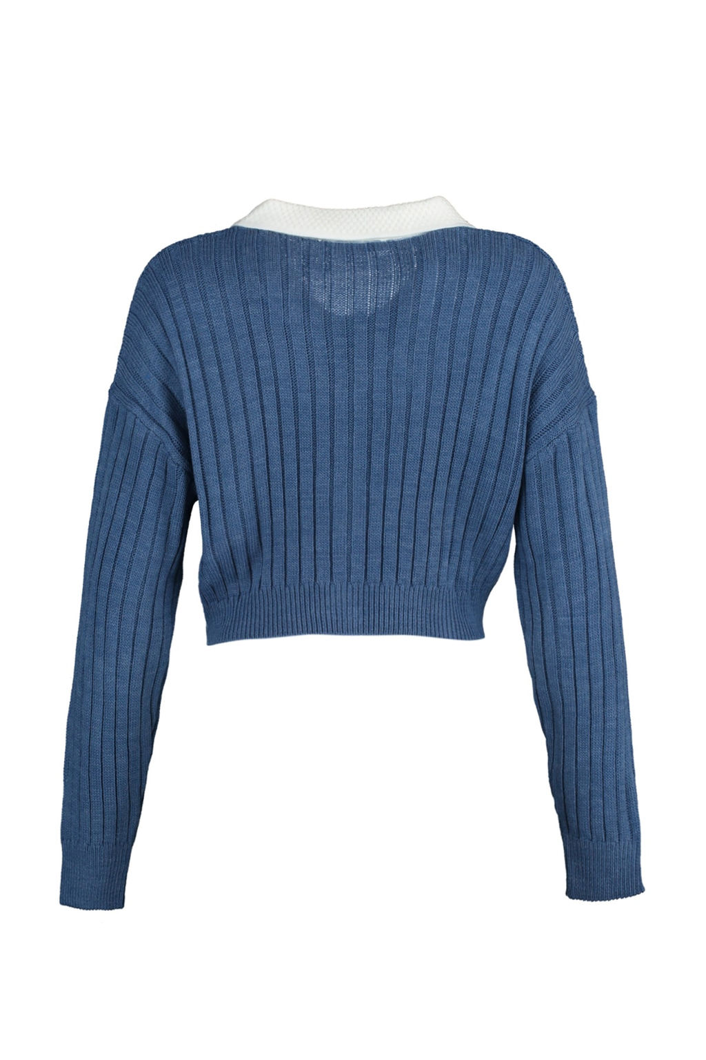 Indigo Super Crop Gomlek Garnili Triko H?rka TWOAW23HI00519