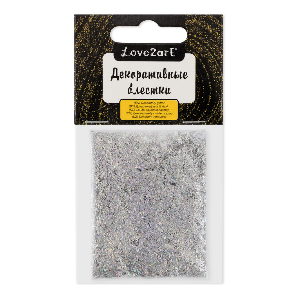 Love2art Декоративные блестки стружка GLI-03 0.2*1.5 мм 5 уп. х 5 г 4.5 мл