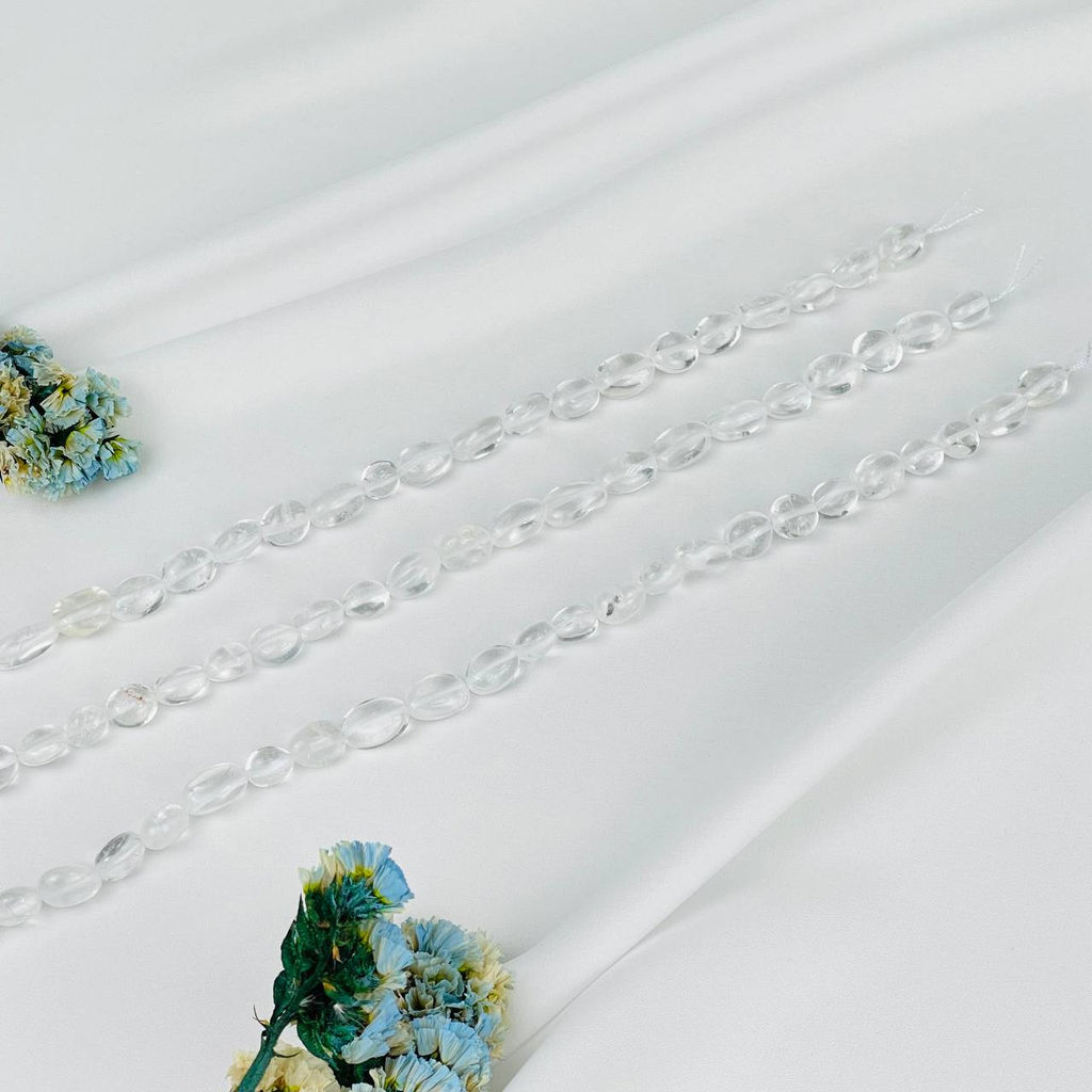 Бусины для украшений из Горного Хрусталя (галтовка) 39 см