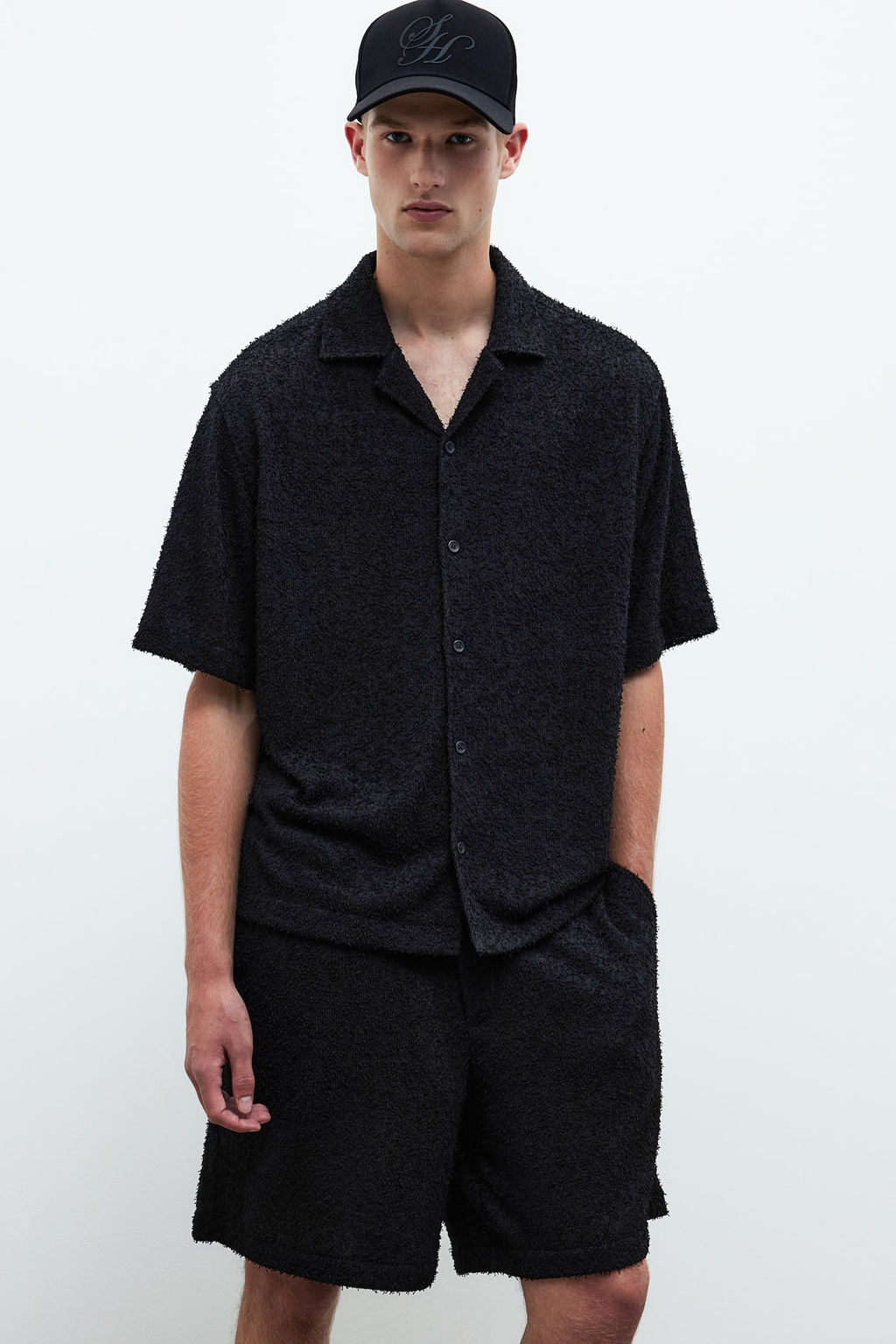 Pantalon corto en tejido rizado Relaxed Fit - H&m фото 2