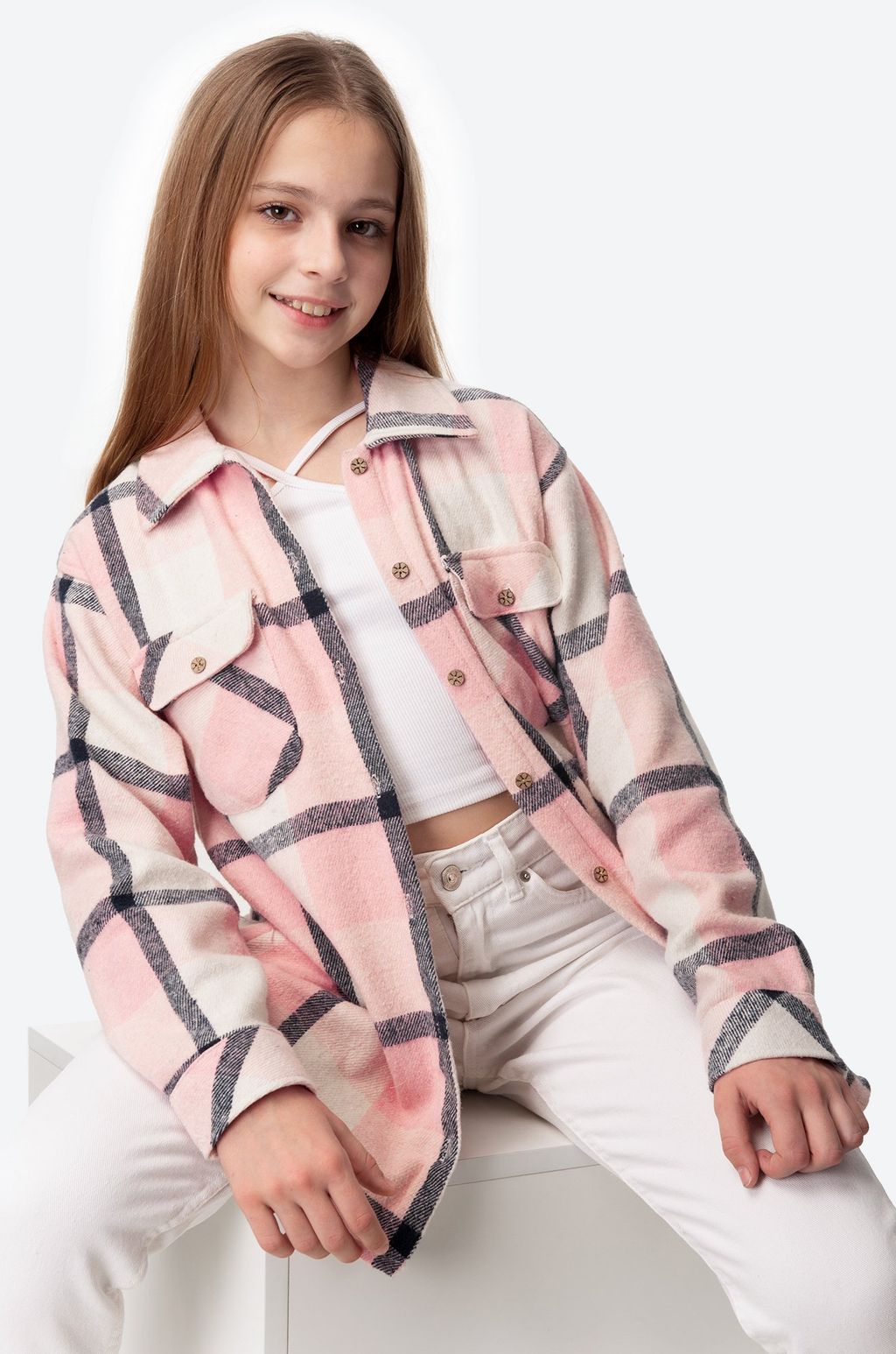 Теплая удлиненная рубашка для девочки Happy Fox фото 11