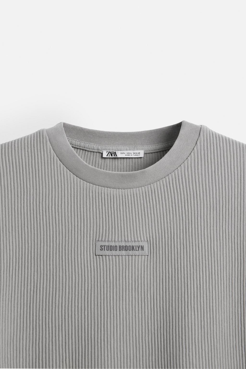 TEXTURED PATCH T-SHIRT - Zara фото 9