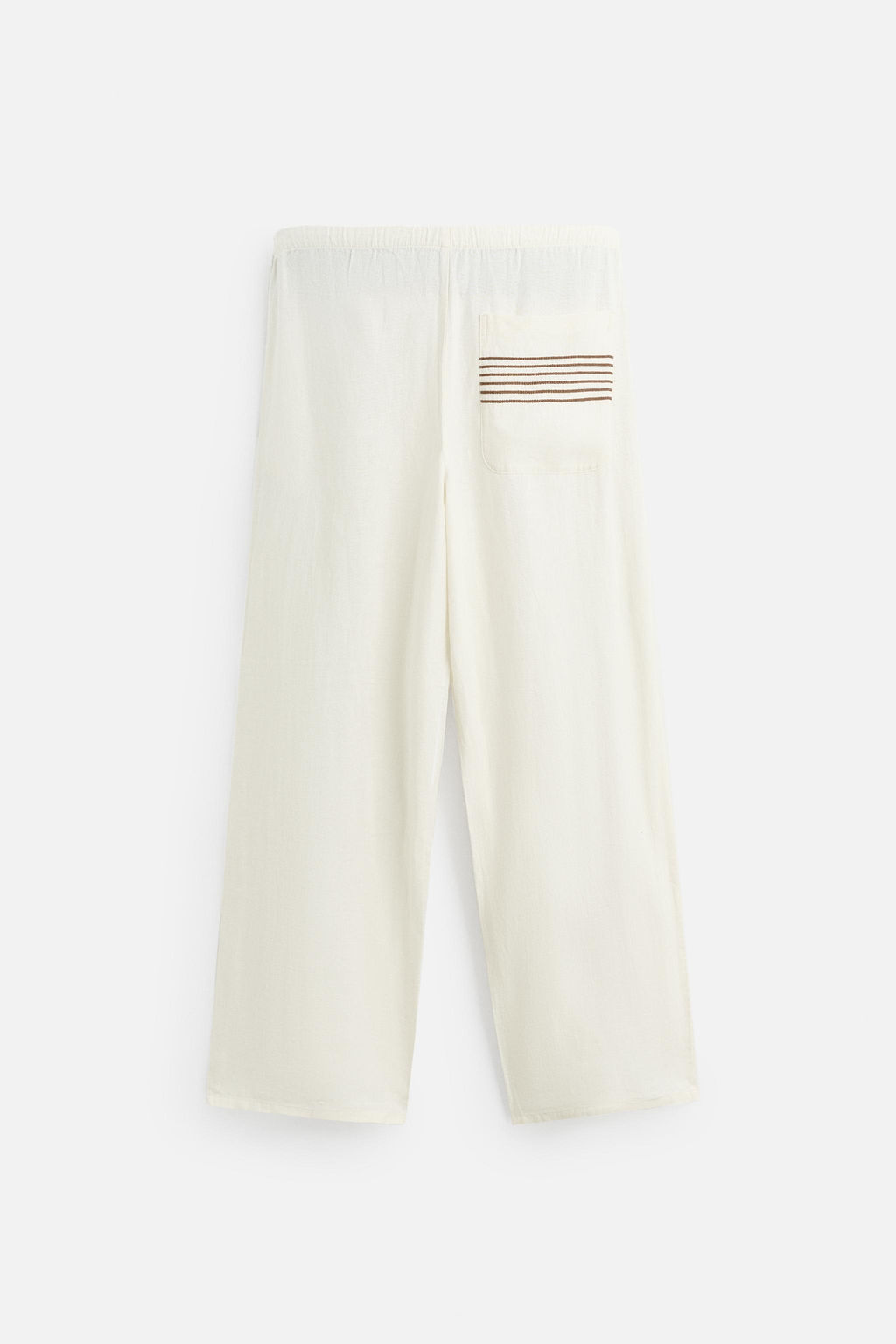 100% LINEN EMBROIDERED TROUSERS - Zara фото 16