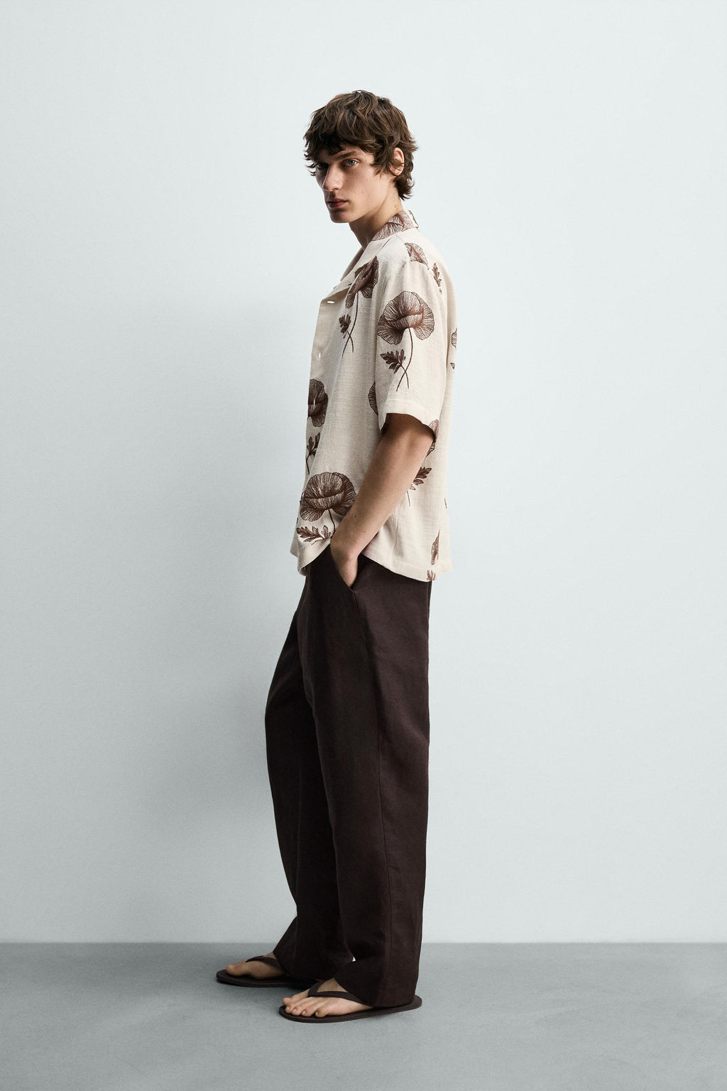 CAMISA BORDADO FLORAL / Crudo - Zara фото 4