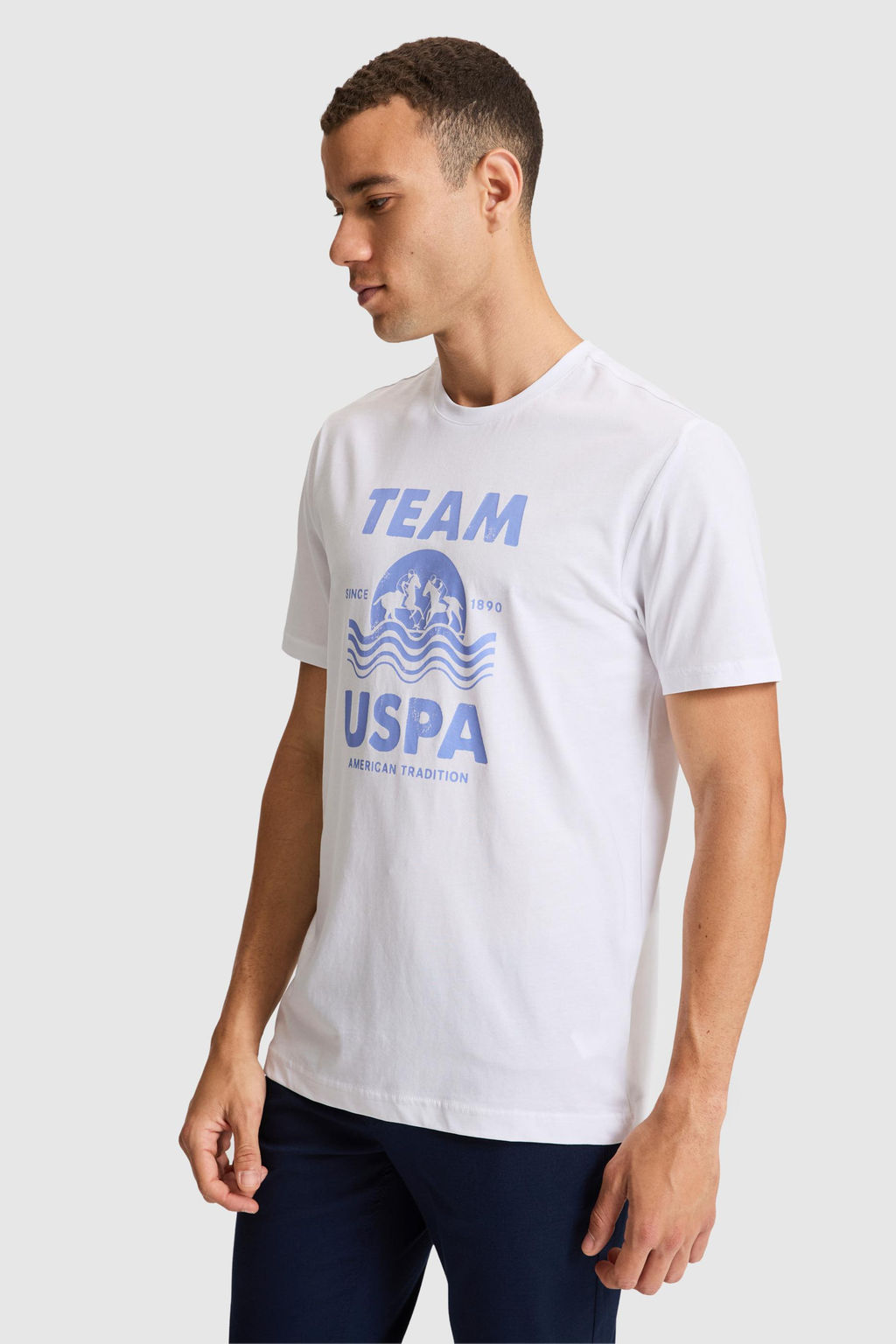 Erkek Beyaz Regular Fit Bisiklet Yaka Ti__rt