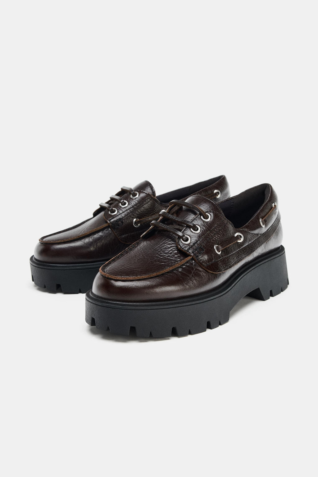 LEATHER PLATFORM LOAFERS - Zara фото 4
