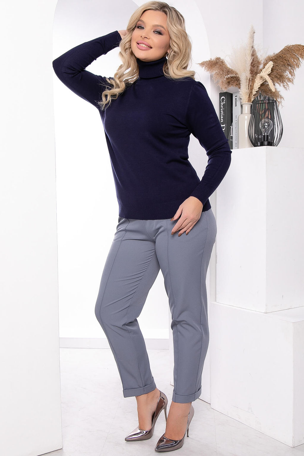 Водолазка Зимняя история (темно-синяя) Б14536-20М - Lt collection фото 5