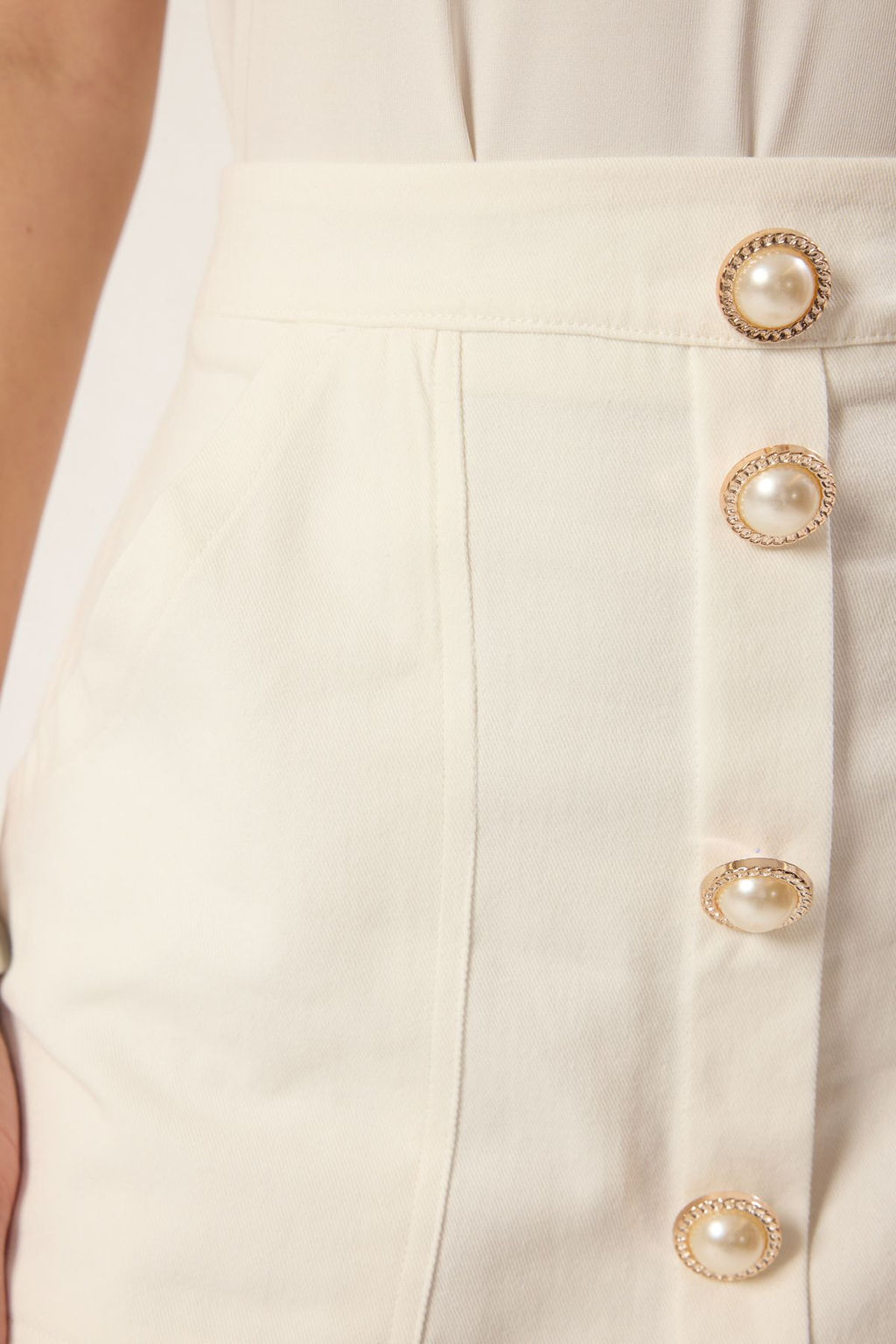 TRENDYOLMILLA Fusya Onden Dugme Detayl? Mini Boy Dokuma Etek TWOSS23ET00356 фото 4